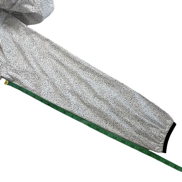 LUCY ACTIVEWEAR White Black Speckle Dot Hooded Lightweight Jacket Size Medium - Picture 10 of 10